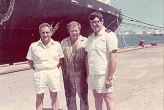 Three officers on quay