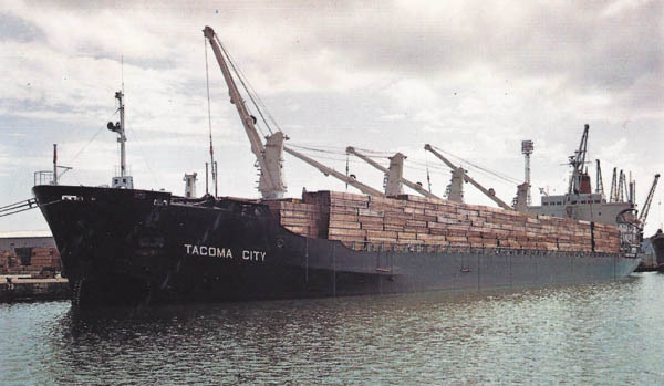 Tacoma City fully loaded with timber