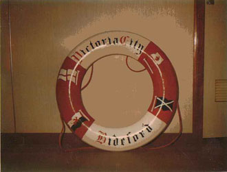 The lifebelt which was presented to the Mayor