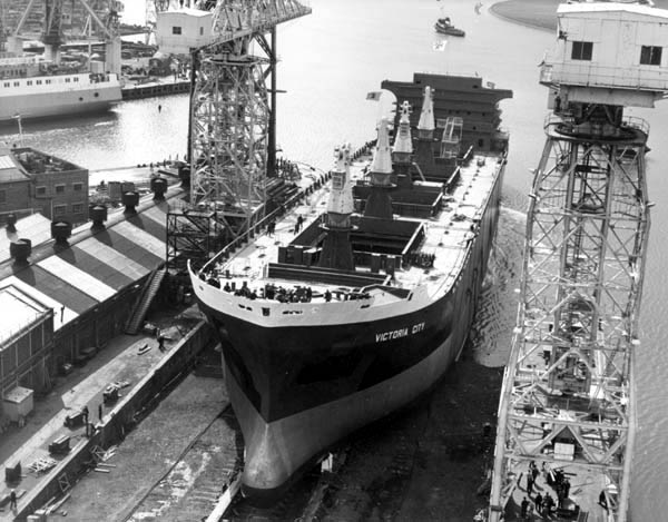 Vessel being launched