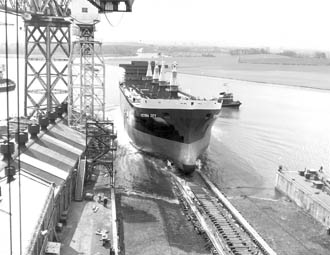 Victoria City entering the water