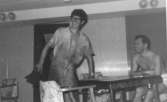 Officers in mess room