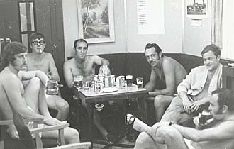 Engineers in smoke room