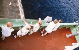 Officers on the bridge wing